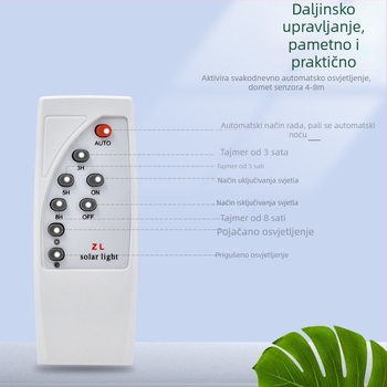 Solarni LED reflektor za vanjsko ulično osvjetljenje, vodootporan, 6 m visok stup, ultra jak snop svjetla