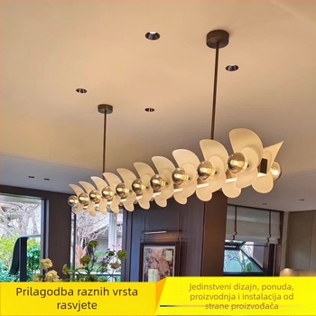 Luster po mjeri od kovanog željeza i akrila s kristalnim nitima, pogodna za hotelske foajeje, spiralne stepenice i dugačku zidnu svjetiljku