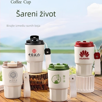 Nova verzija osmerokutne termoske od 316 nerđajućeg čelika, s mogućnošću tiska logotipa, minimalistička šalica za kavu u poklon kutiji