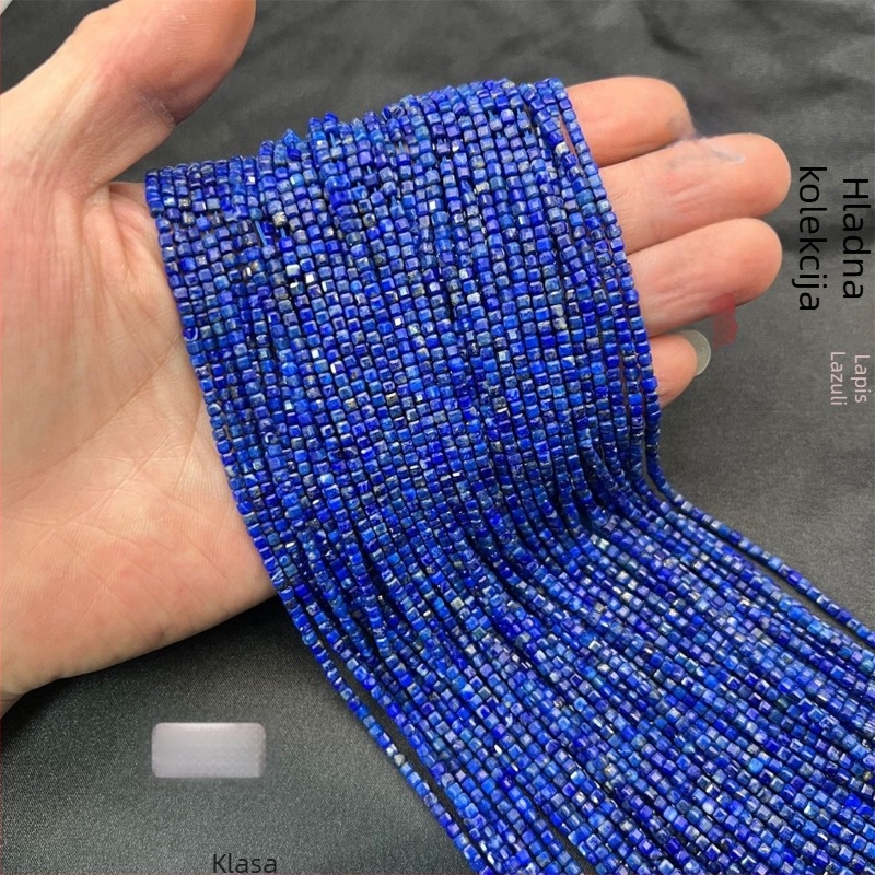 Lapis lazuli facettirane kubične perle – polugotovi dijelovi za DIY i dodaci