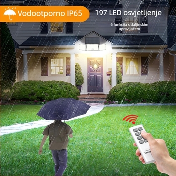 Solarna zidna svjetiljka sa senzorom pokreta za vanjske ograde i vrt, vodootporna rasvjeta dvorišta