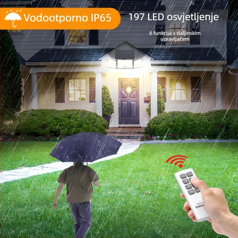 Solarna zidna svjetiljka sa senzorom pokreta za vanjske ograde i vrt, vodootporna rasvjeta dvorišta