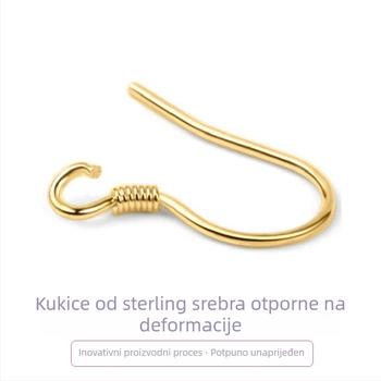 S999 srebrni ušni kukači – čisto srebro, polu završene naušnice za DIY nakit, srebrni dodaci