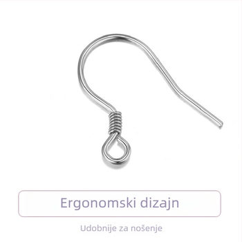 S999 srebrni ušni kukači – čisto srebro, polu završene naušnice za DIY nakit, srebrni dodaci