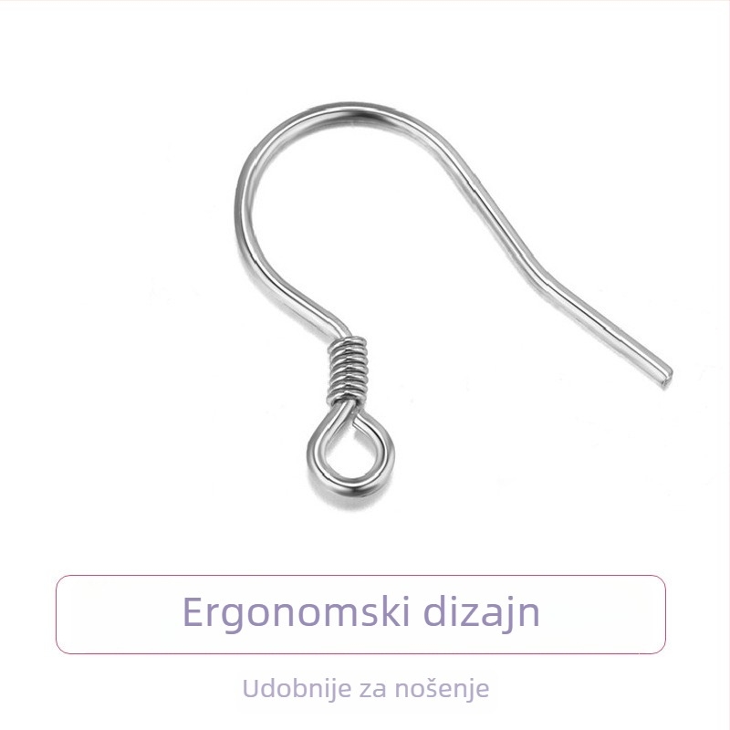 S999 srebrni ušni kukači – čisto srebro, polu završene naušnice za DIY nakit, srebrni dodaci