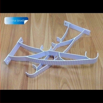 Prošireni nosač zavjese za šinu, aluminijska legura, bijela, za dvostruke perforirane zavjese