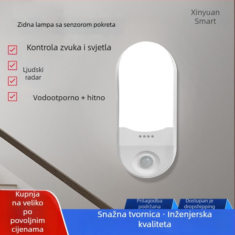 LED zidna svjetiljka za hodnik i stepenice sa senzorom pokreta i radarom za upravljanje svjetlom – zidno osvjetljenje u nuždi