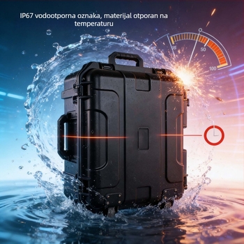 Ojačana kolica kutija za opremu od PP plastike, s pretincem za gimbal i zaštitna kutija za vanjsku fotografsku opremu