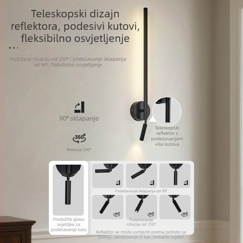 2026 nova bežična RGB LED zidna lampa, ambijentalno osvjetljenje za pozadinsku stijenu dnevnog boravka i noćno svjetlo u spavaćoj sobi