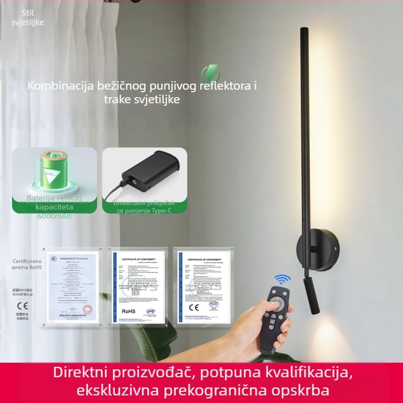 2026 nova bežična RGB LED zidna lampa, ambijentalno osvjetljenje za pozadinsku stijenu dnevnog boravka i noćno svjetlo u spavaćoj sobi