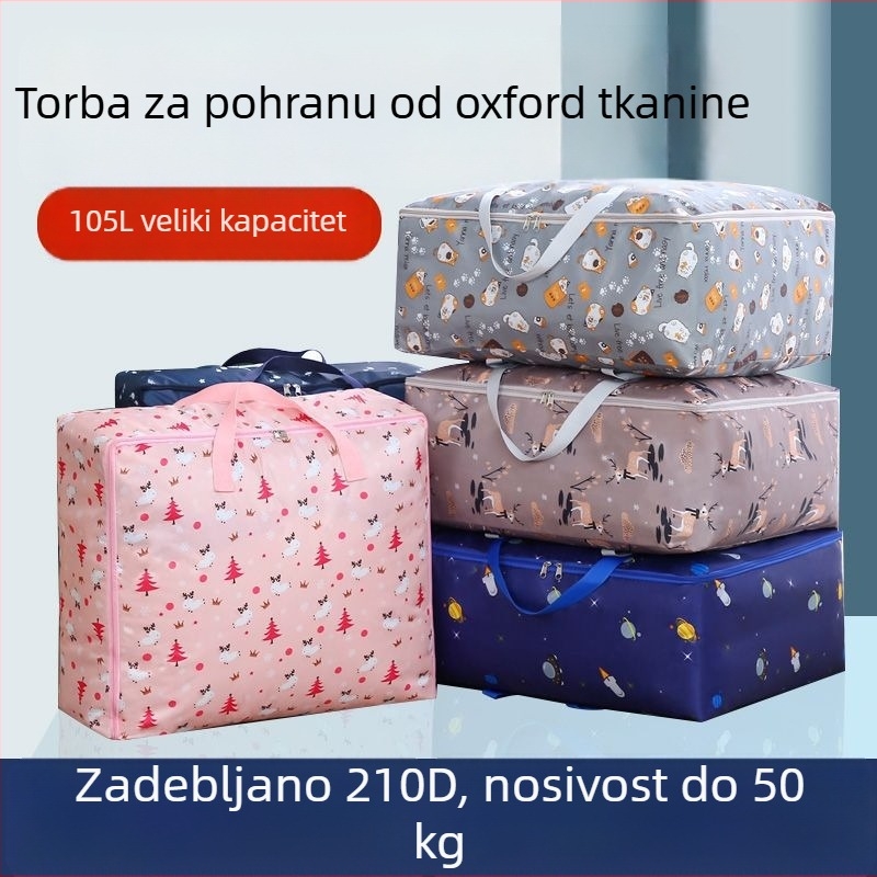Torba za skladištenje odjeće i deke, veliki kapacitet, ojačana, vodootporna i otporna na vlagu, čvrsta za preseljenje, prilagodljiva
