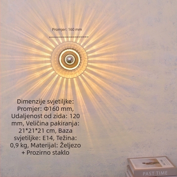 Jednostavna staklena zidna svjetiljka u japanskom stilu za hodnik, nordijski retro dizajn za balkon, hodnik i stubište