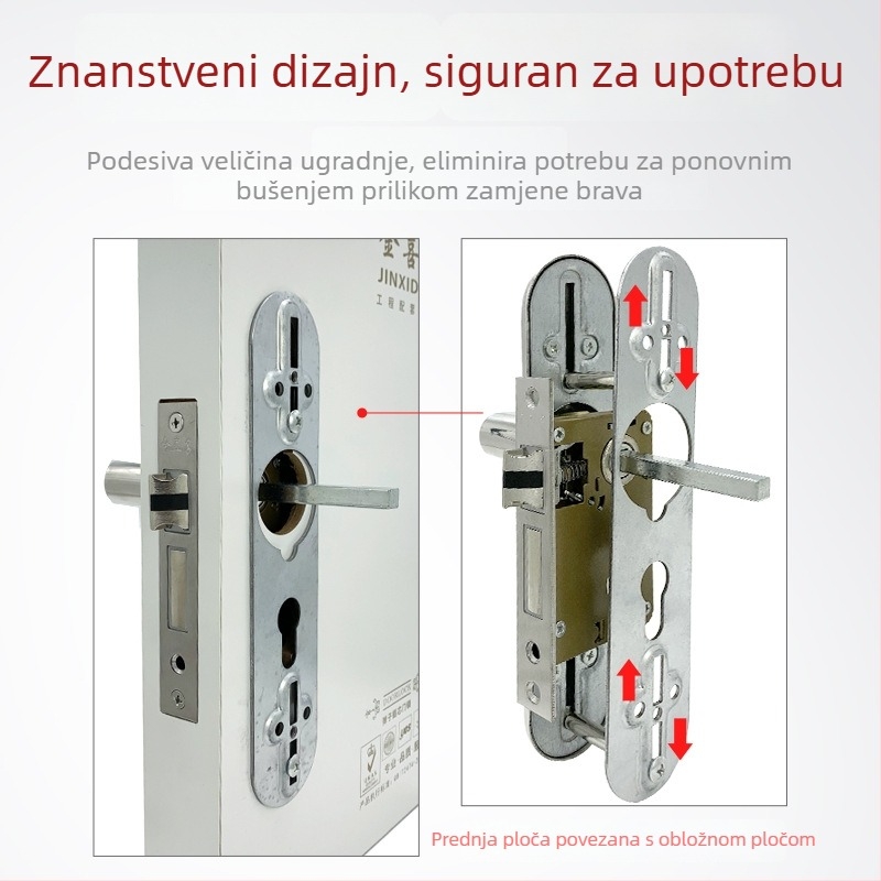 Jin Xiduo 170 mm tijelo brave za unutarnja drvena vrata, nehrđajući čelik, tih mehanizam s oprugom