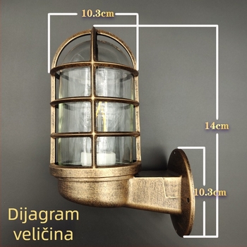 Zidna svjetiljka u industrijskom stilu s retro američko-europskim dizajnom za barove, restorane i hodnike; otporno na eksplozije, vodootporna i otporna na prašinu, aluminijsko kućište, IP55.