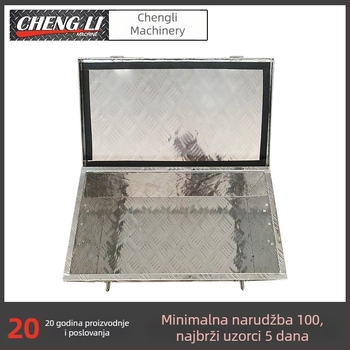 Kutija za alat od aluminijske legure s preklopnim poklopcem, za automobile i pickup, ploča s kvadratnim uzorom