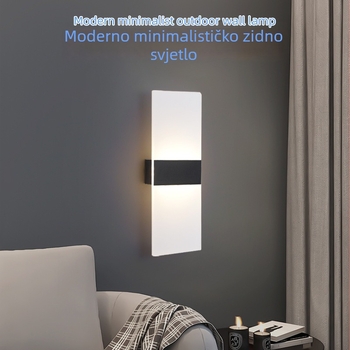 Stenska svjetiljka od akrila sa bakrenim tijelom, moderni minimalistički dizajn za spavaću sobu, LED rasvjeta