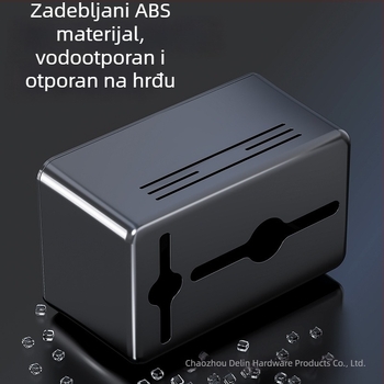 Zidna kutija za toaletni papir, vodootporna, bez bušenja, plastika, crno-siva, moderan minimalistički dizajn