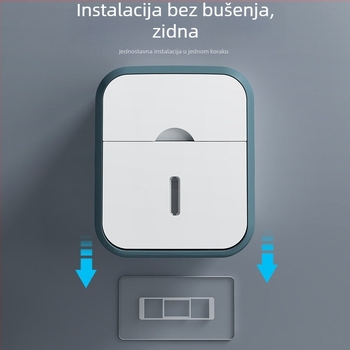 Viseći držač toaletnog papira i dispenser, bez bušenja, kupaonica, PP materijal
