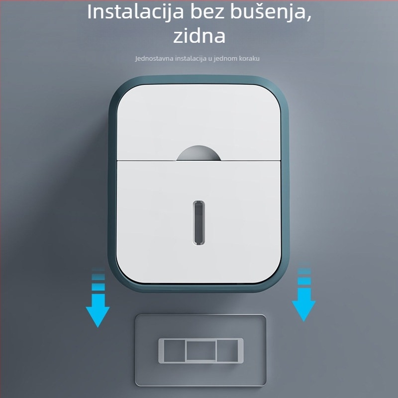 Viseći držač toaletnog papira i dispenser, bez bušenja, kupaonica, PP materijal