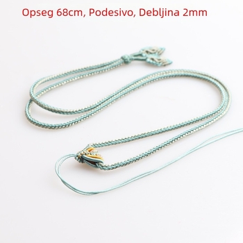 Ogrlica od Hetian jade s perlama u obliku jabuke, cijeli niz perli, unisex privjesak na najlonskoj šnuri