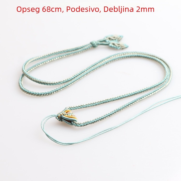 Ogrlica od Hetian jade s perlama u obliku jabuke, cijeli niz perli, unisex privjesak na najlonskoj šnuri