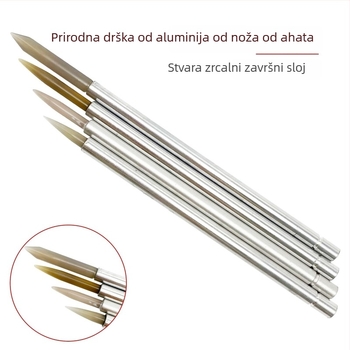 Aluminijski alat s agatnim vrhom za održavanje nakita i poliranje metala (zlato, srebro, bakar, nehrđajući čelik)