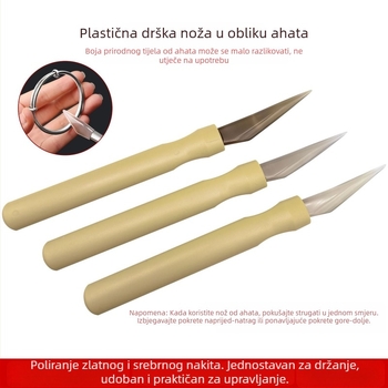 Aluminijski alat s agatnim vrhom za održavanje nakita i poliranje metala (zlato, srebro, bakar, nehrđajući čelik)