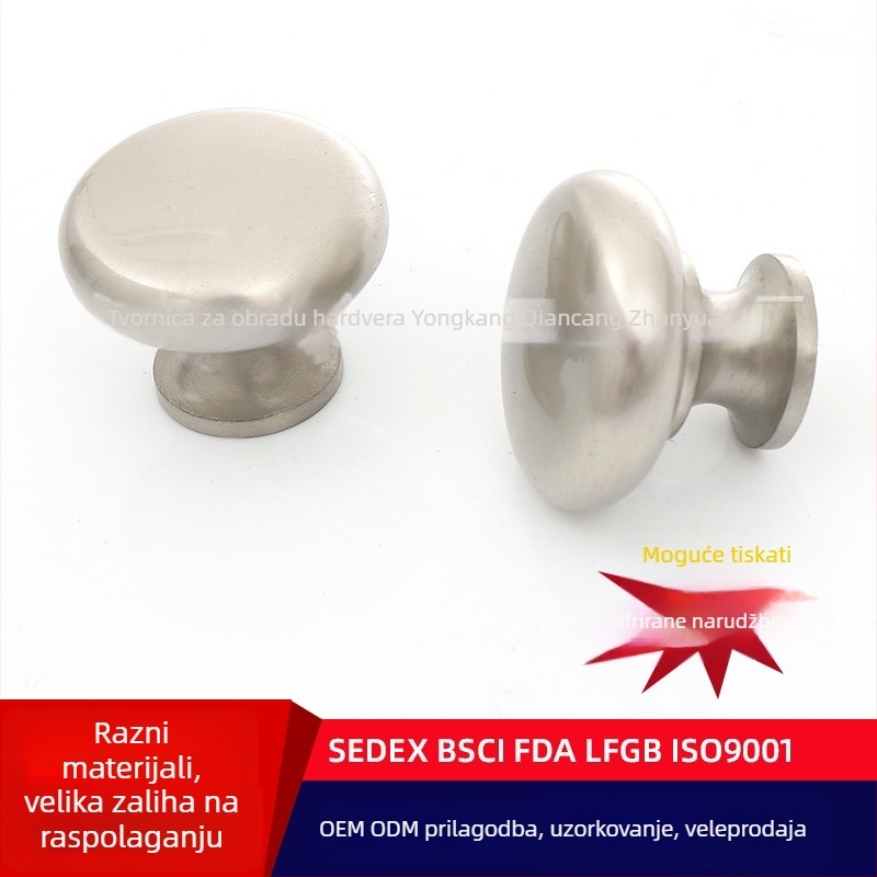 Drška za namještaj od aluminijske legure, s jednim otvorom, europskog stila, za ormariće, ladice i garderobe, lijevana metalna komponenta