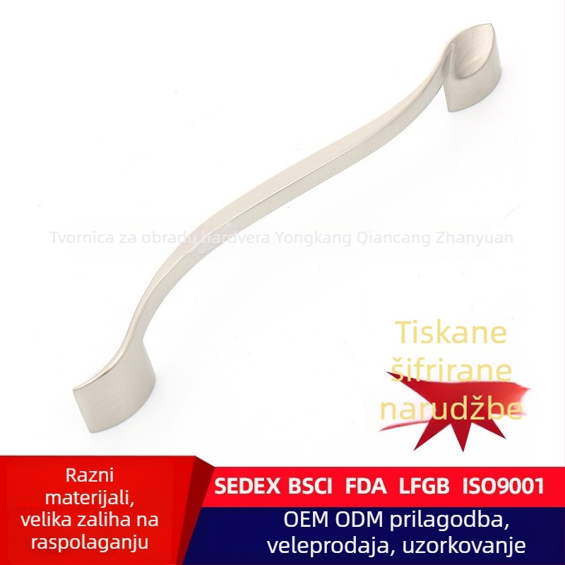 Moderna minimalistička ručka za ladice i ormariće, od cinkovog legura, lijevano pod pritiskom