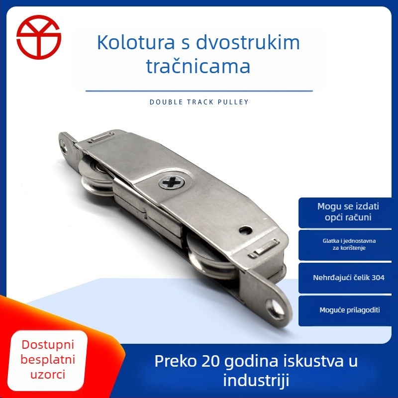 Set rola za klizna vrata od nehrđajućeg čelika 304, tiho rada