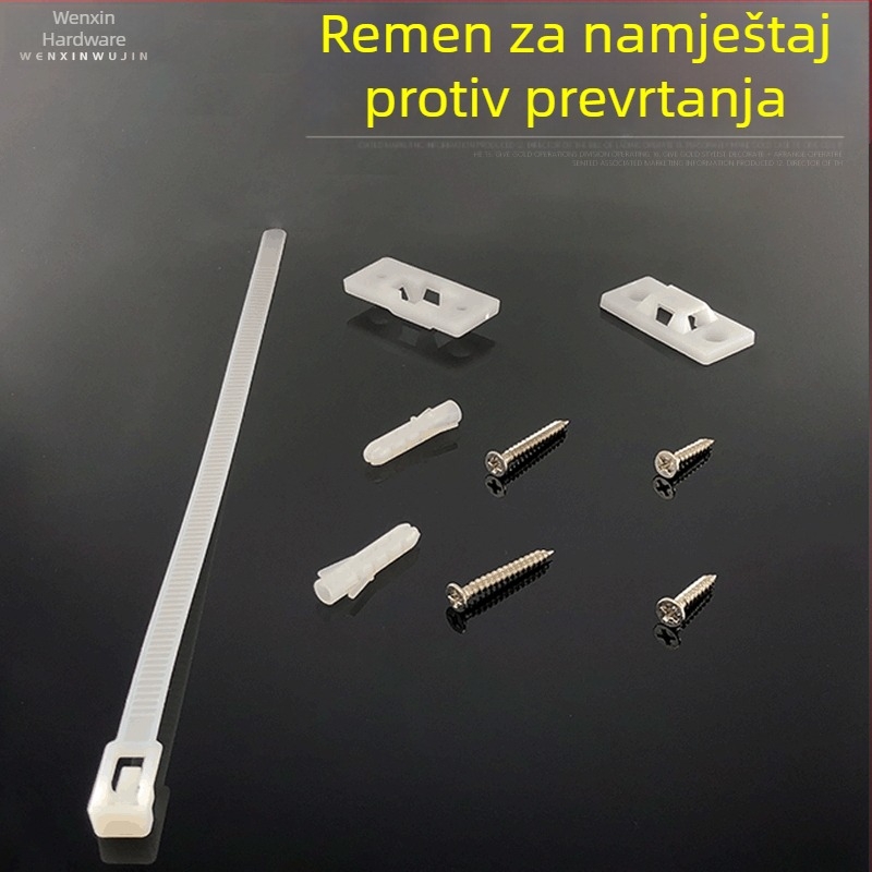 Hardver protiv prevrtanja za televizijski namještaj, police i drvene komode, fiksiranje ekspandirajućim vijcima