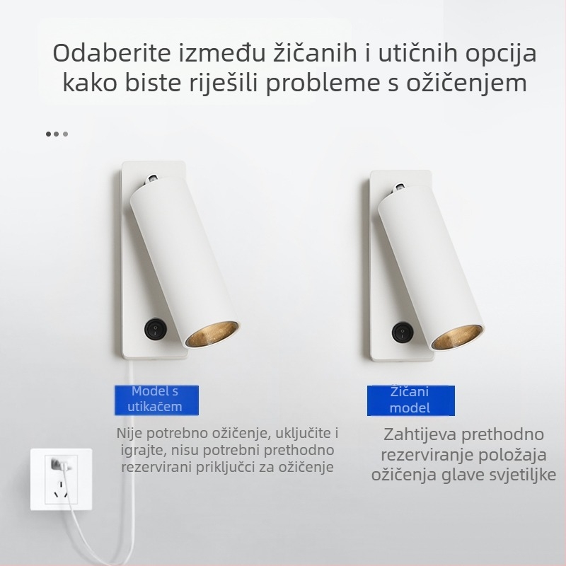 Stenska lampa s punim spektrom zaštite očiju, okretna čitačka lampica uz krevet, za dnevni boravak, spavaću sobu i studij, LED svjetiljka