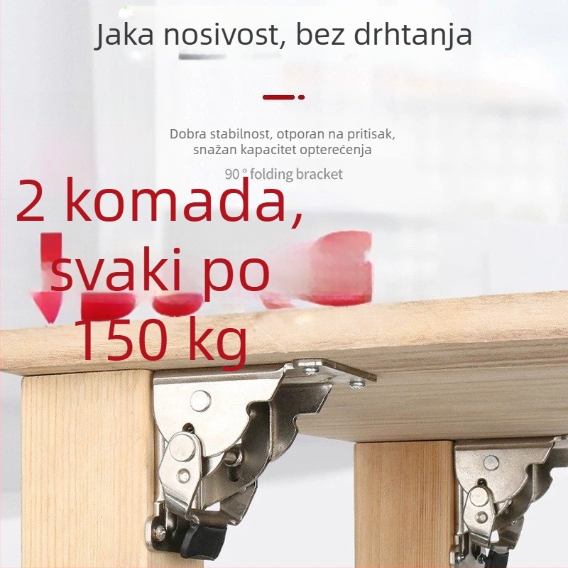 90° samouzamaćujući sklopni šarke spojnik za noge stola, konferencijski stol i blagovaonski stol, prošireni pribor uz dvostruko kočenje