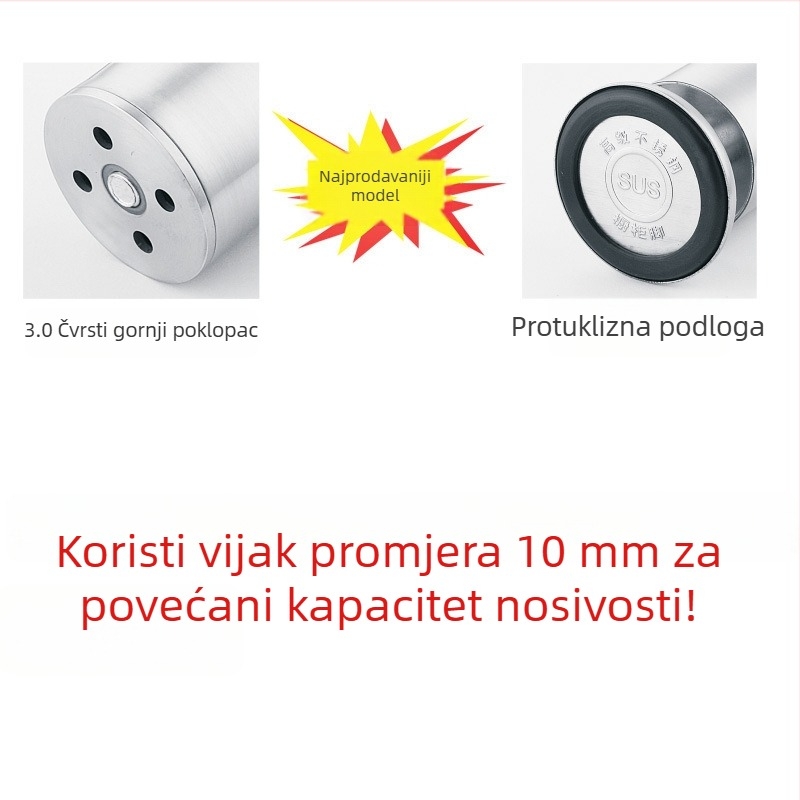 Noge namještaja od nehrđajućeg čelika 304, debele noge za sofu i ormariće, podesive noge