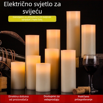 Prilagodljiva parafin LED električna svijeća, baterijsko napajanje, dekorativno svjetlo