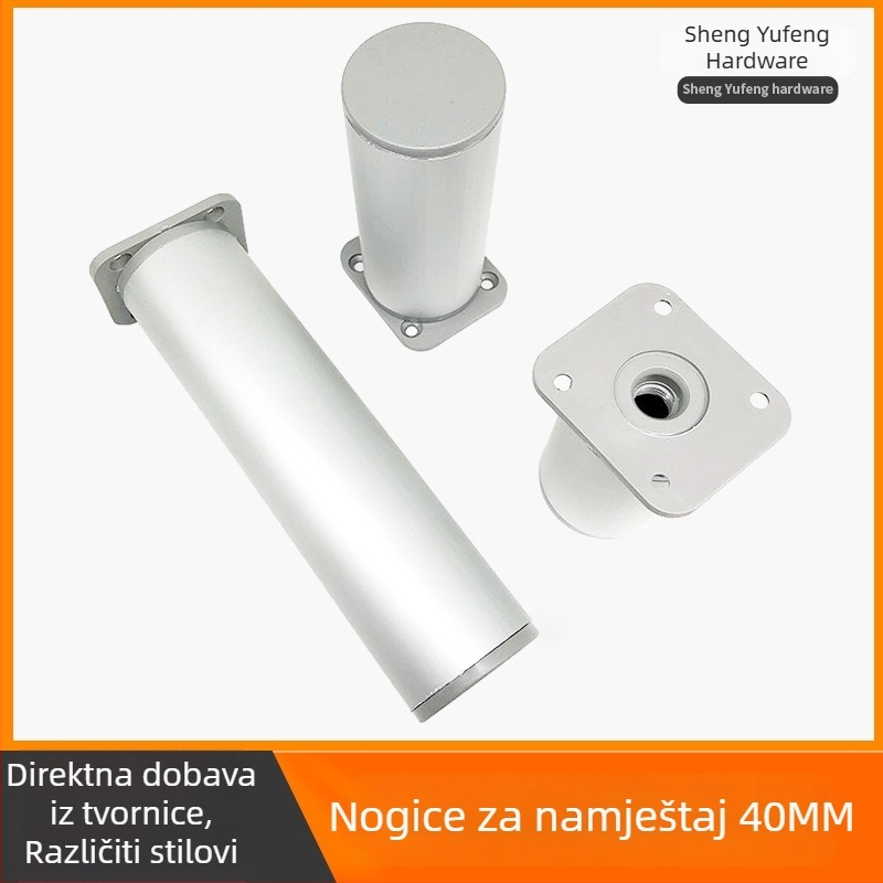 Okretne prilagodljive noge od aluminijske legure, kružnog oblika, promjera 40 mm, za sofu, stolić za kavu, TV ormarić i krevet