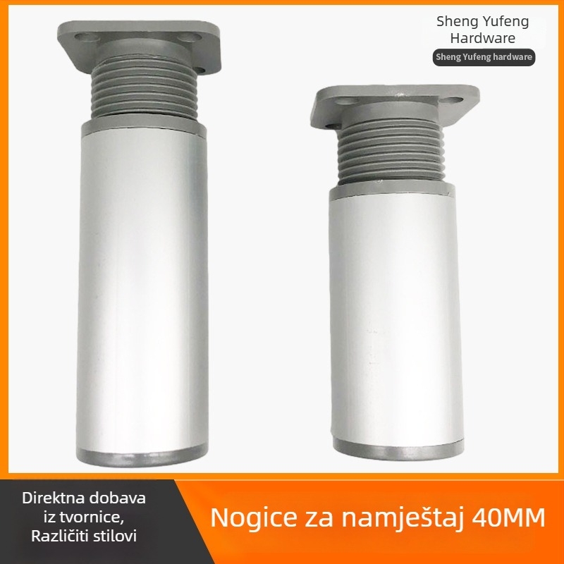 Okretne prilagodljive noge od aluminijske legure, kružnog oblika, promjera 40 mm, za sofu, stolić za kavu, TV ormarić i krevet