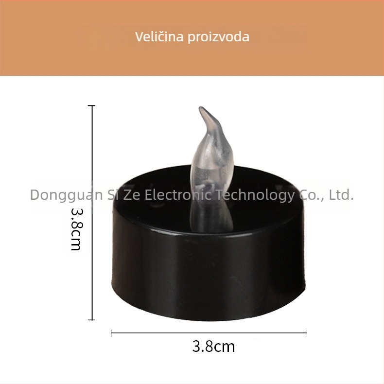 Crna bezdimna LED tealight svijećica za zabave i kampiranje – ambijentalno osvjetljenje