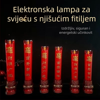 LED svijećna lampica s realističnim nagnutim fitiljem, napajanje iz mreže, dvostruka uporaba za štovanje i vjenčanja