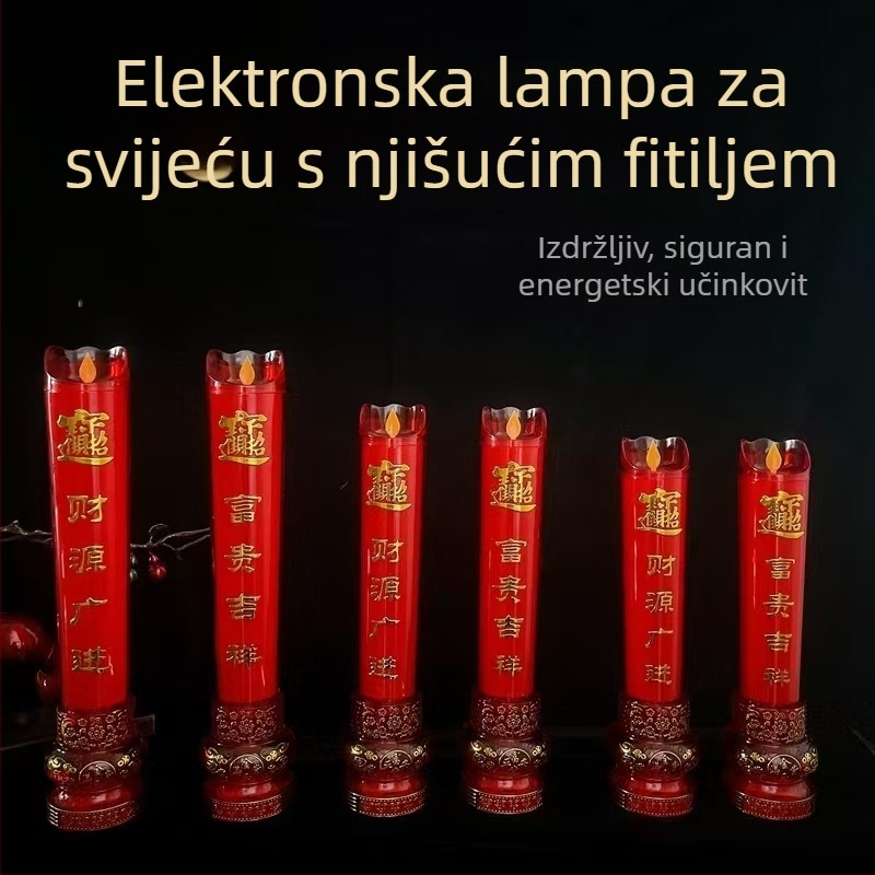 LED svijećna lampica s realističnim nagnutim fitiljem, napajanje iz mreže, dvostruka uporaba za štovanje i vjenčanja