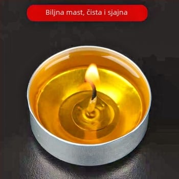 100 bezdimnih ghí svijeća za Budu ponudu, kućni oltar, 2/4/8/24 sati sagorijevanja