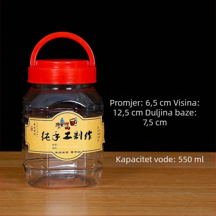 500 ml osmerokutna plastična boca s poklopcem, prehrambene kvalitete, okrugla boca za kiseli tofu i plesnivi tofu