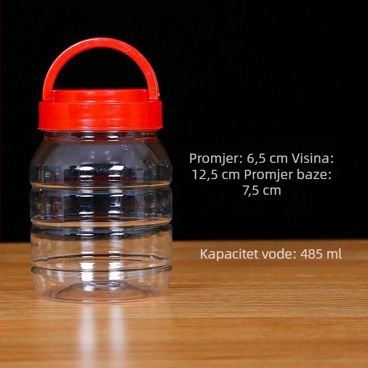 500 ml osmerokutna plastična boca s poklopcem, prehrambene kvalitete, okrugla boca za kiseli tofu i plesnivi tofu