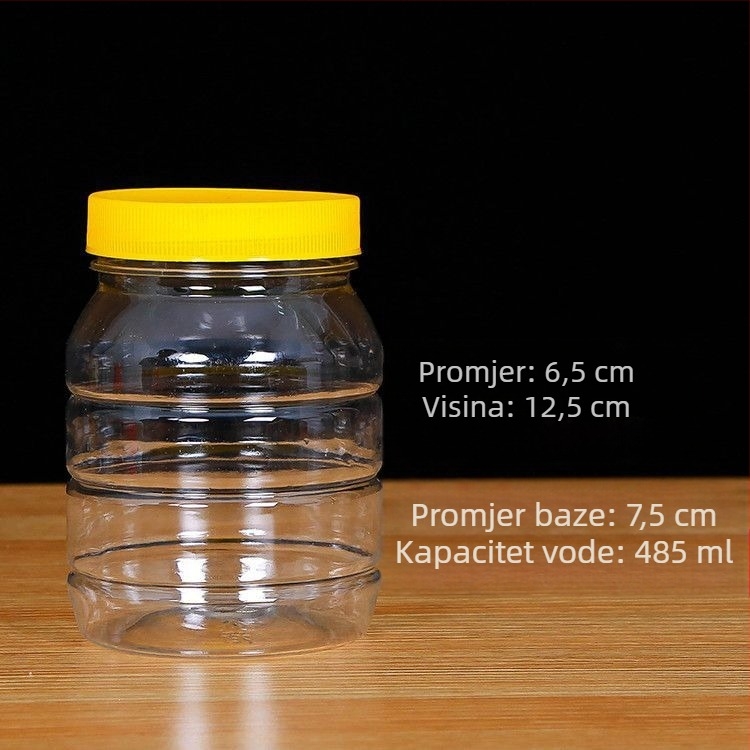 500 ml osmerokutna plastična boca s poklopcem, prehrambene kvalitete, okrugla boca za kiseli tofu i plesnivi tofu
