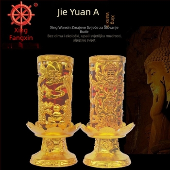 Xingwanxin Nova Zmajeva Svijeća za Proljetni Festival i Useljenje: Kristalna Zmajeva Svijeća, Čisti Ghee Vosak, Želatinozni Vosak, Budina Lampa, Privlačenje Bogatstva