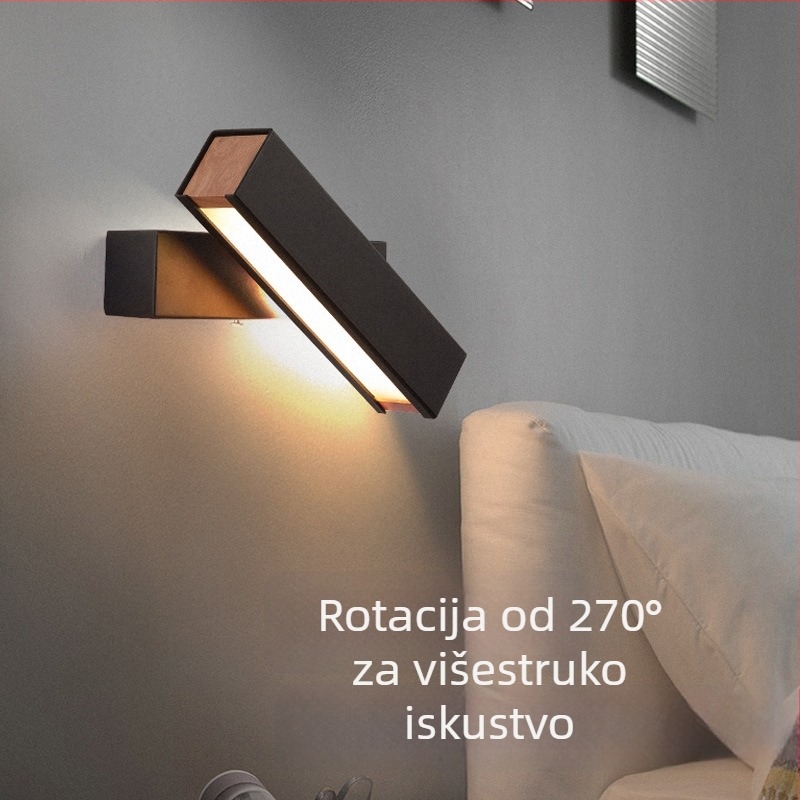Zidna svjetiljka za spavaću sobu, hodnik i studijsku sobu — jednostavan moderni nordijski stil, rotirajuća LED zidna svjetiljka