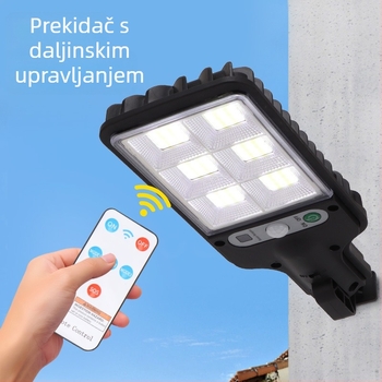 Vanjska solarna svjetiljka za dvorište s senzorom pokreta, COB zidno svjetlo