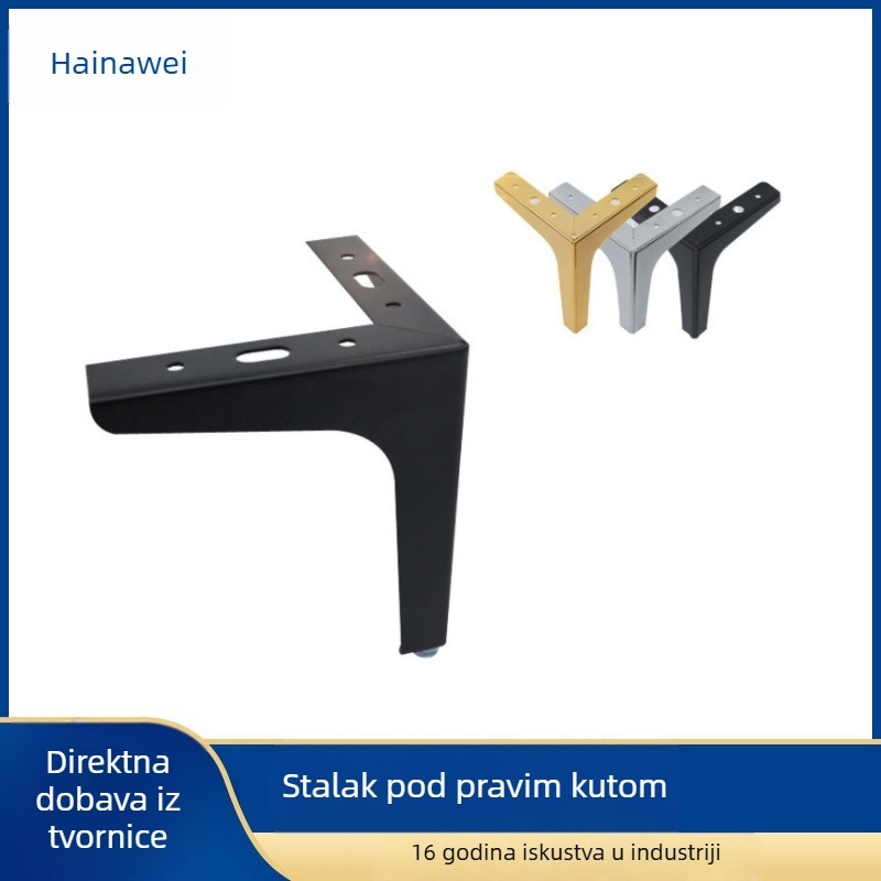 Metalni nogari namještaja s pravokutnim trokrakim dizajnom, za stol za kavu, sofu, ormar i TV stalak, moderni minimalistički stil