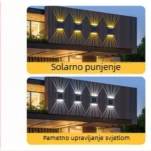 Solarna dekorativna vanjska zidna LED svjetiljka sa senzorom za dvorište