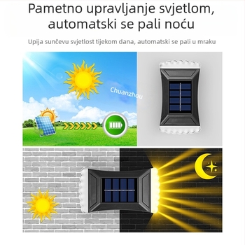 Solarna dekorativna vanjska zidna LED svjetiljka sa senzorom za dvorište